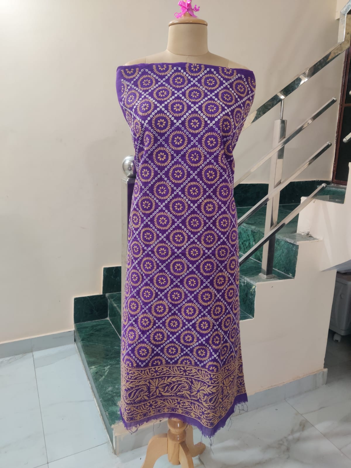 Noor in Purple – Elegant Cotton Unstitched Kurta Piece with Heritage Chikankari Work