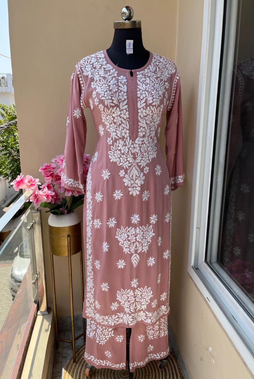 Elegant Pink Modal Palazzo Set – A Statement of Grace & Craftsmanship
