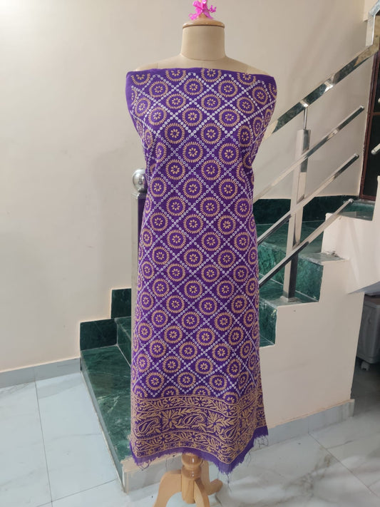 Noor in Purple – Elegant Cotton Unstitched Kurta Piece with Heritage Chikankari Work