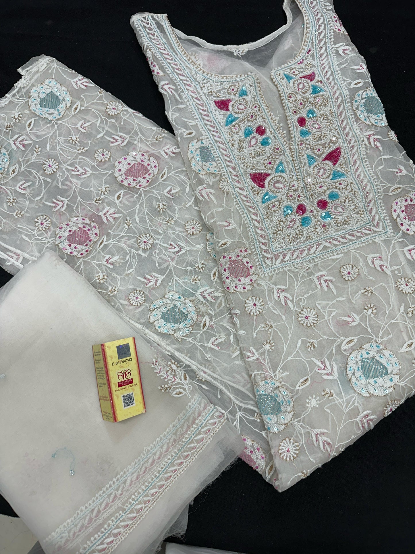 Divine Pure Organza Silk Shirt & Dupatta Set – Drenched in Delicate Craft & Regal Finesse