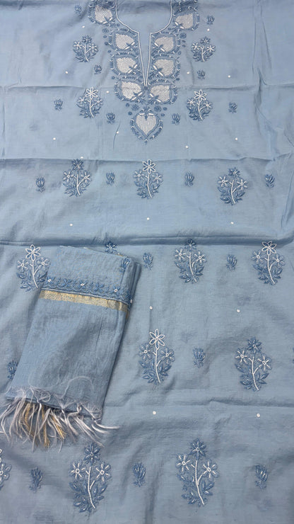 Spun Pearl Mul Kurta & Dupatta Set – Adorned with Pearl & Cutdana Work