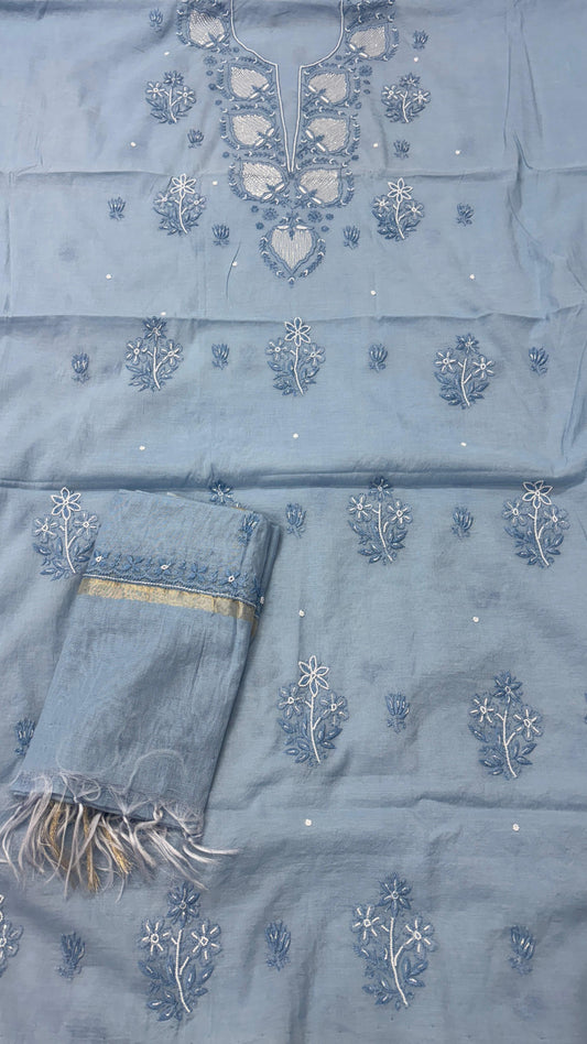 Spun Pearl Mul Kurta & Dupatta Set – Adorned with Pearl & Cutdana Work
