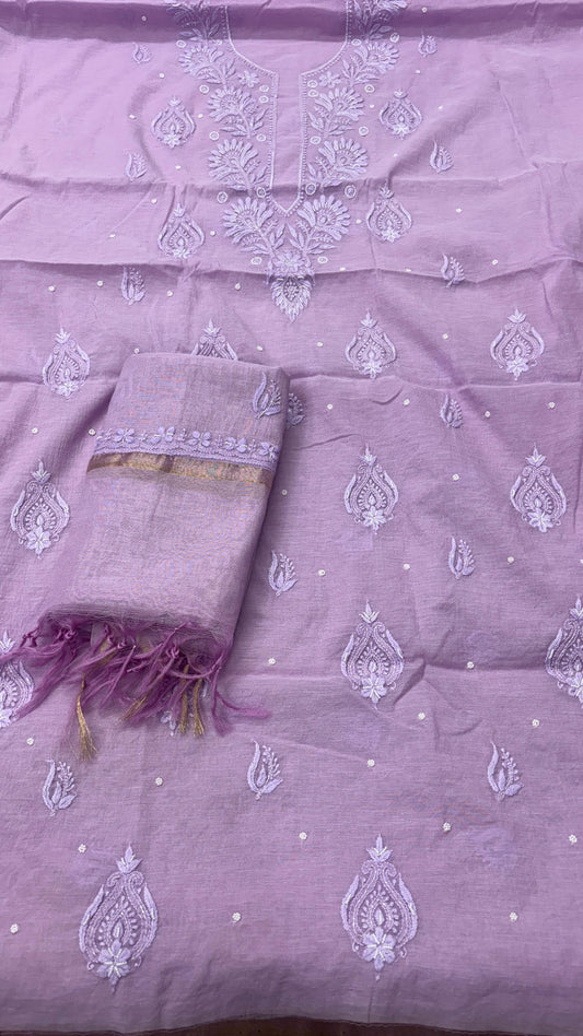 Pink Swan Mul Kurta & Dupatta Set – Adorned with Pearl & Cutdana Work