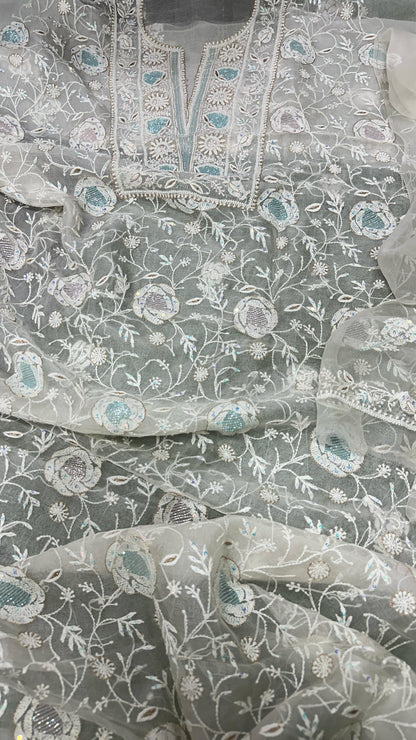 Aurora Organza Silk Shirt & Dupatta Set – Embracing Tradition with Grace & Grandeur