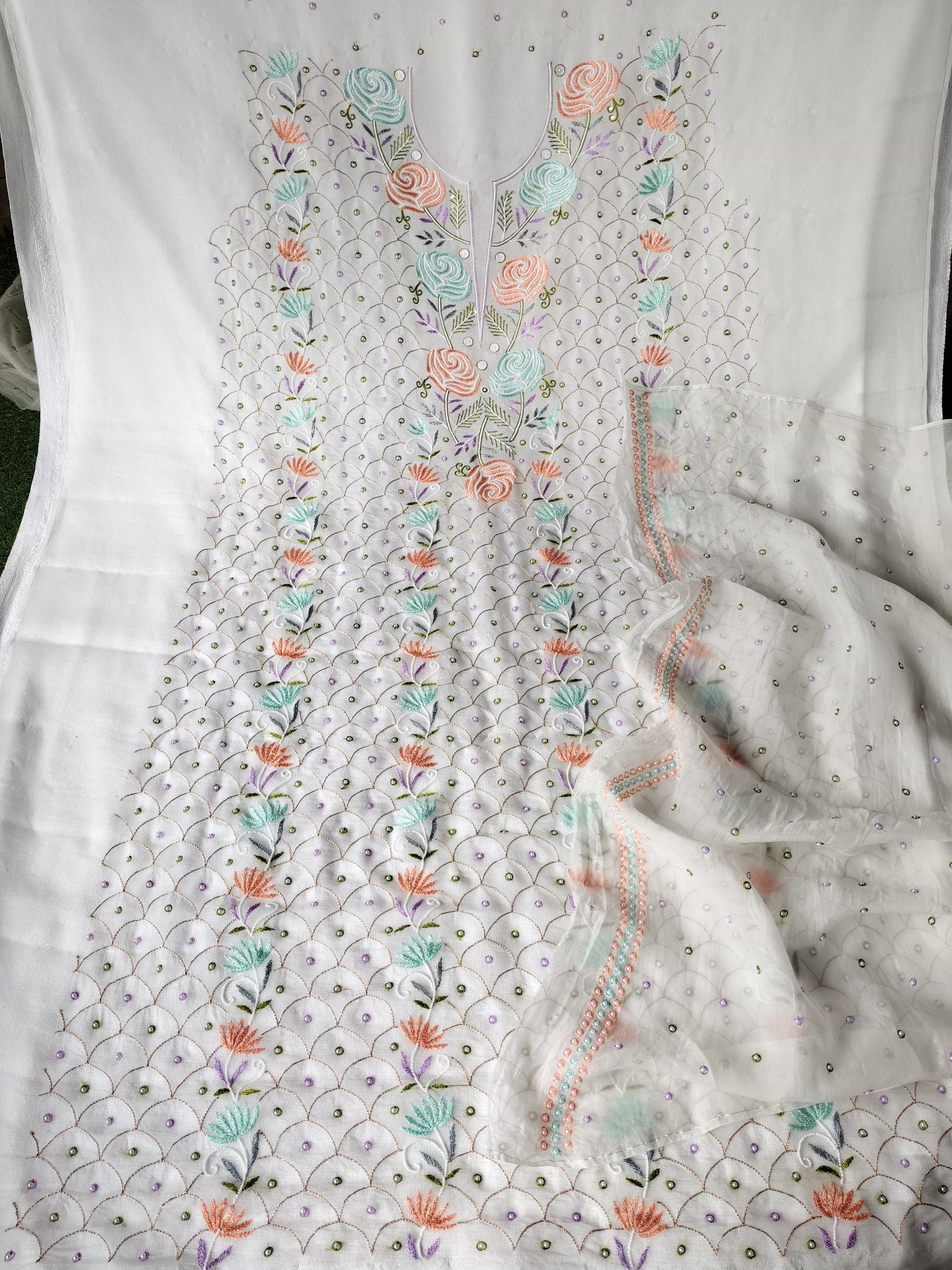 Song of the Needle – Pure 35 gm Organza Silk Embraced in Parsi Embroidery