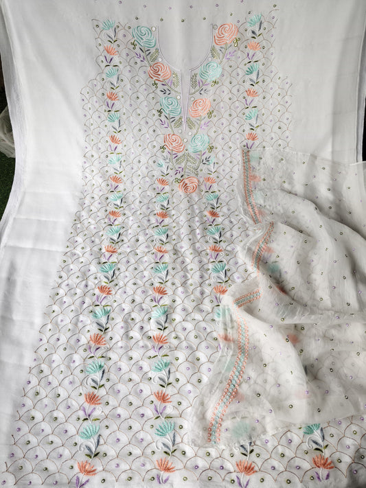 Song of the Needle – Pure 35 gm Organza Silk Embraced in Parsi Embroidery